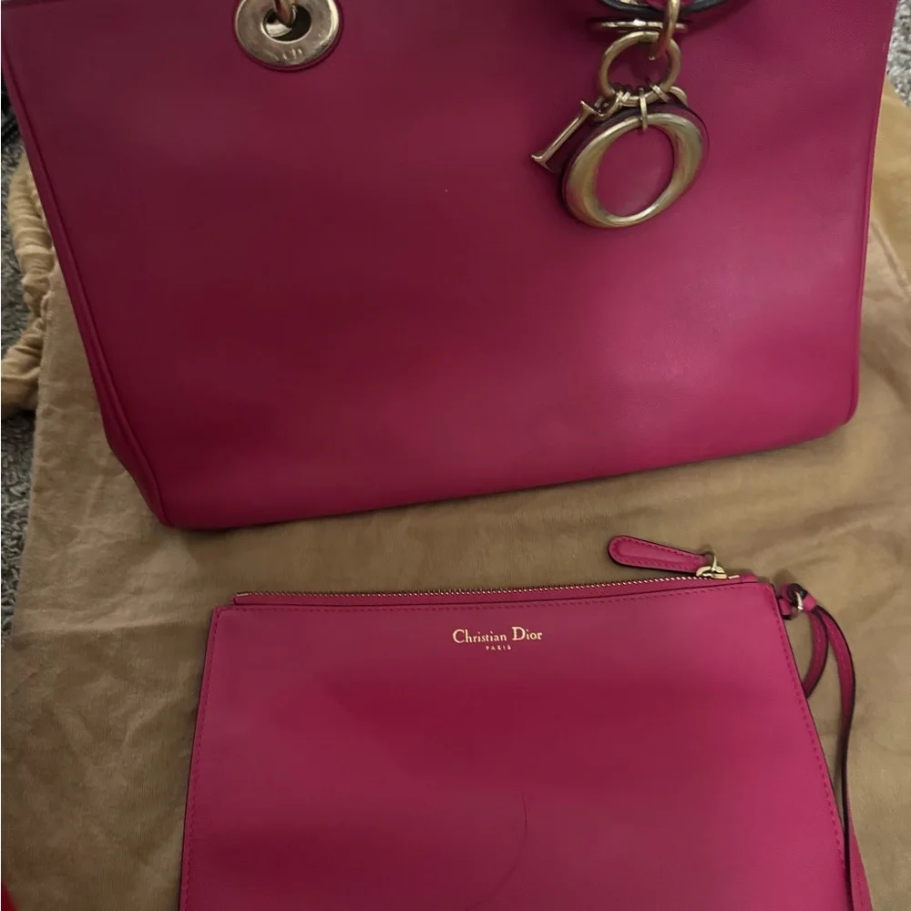 Christian Dior Medium Diorissimo Pink Tote bag w/ Pouch - Picture 7 of 7